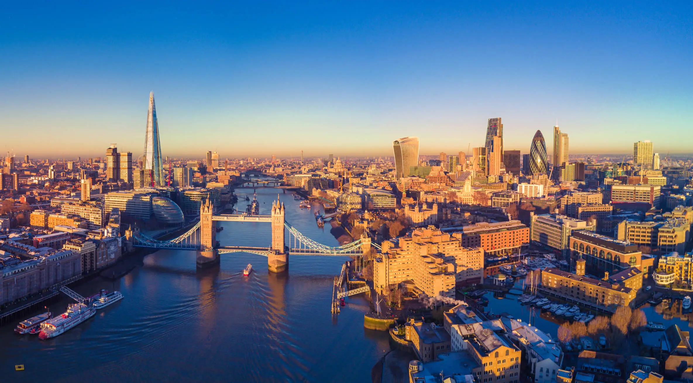 London seen from above on a helicopter sightseeing tour
