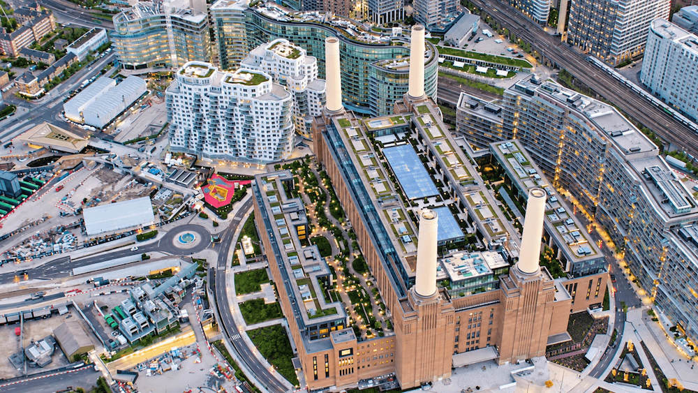 Battersea Power Station from above during a London helicopter sightseeing flight