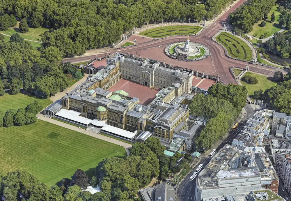 Buckingham Palace from above during a London helicopter sightseeing flight