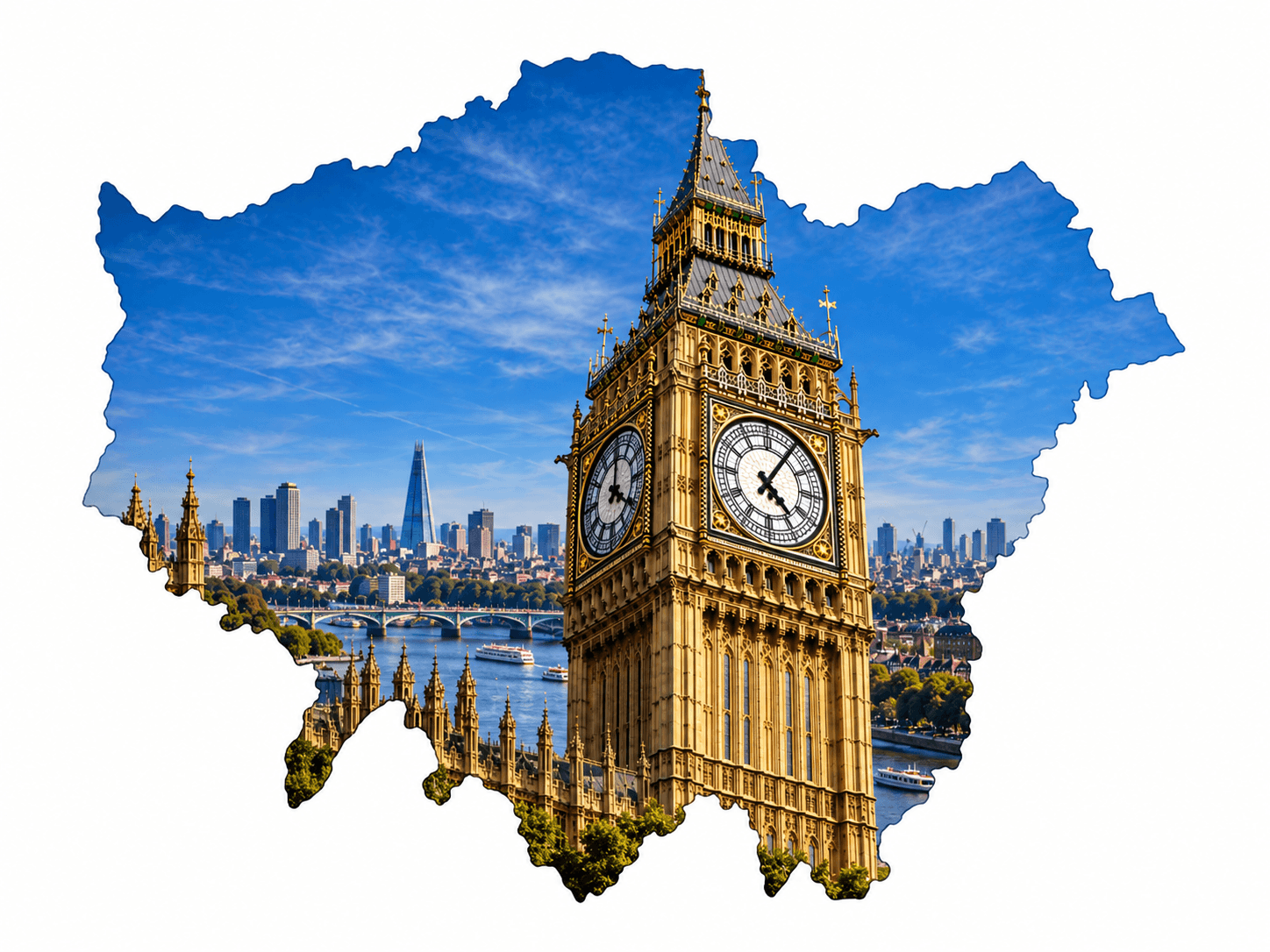 Illustrated London skyline and Big Ben
