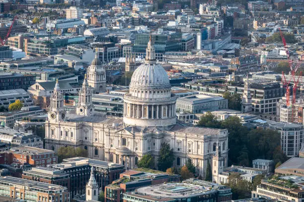 St Paul's Cathedral from above during a London helicopter sightseeing flight